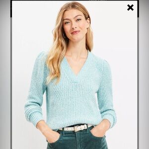 LOFT Marled Ribbed V-Neck Sweater - Size XL - Chic, Cozy, and Versatile!